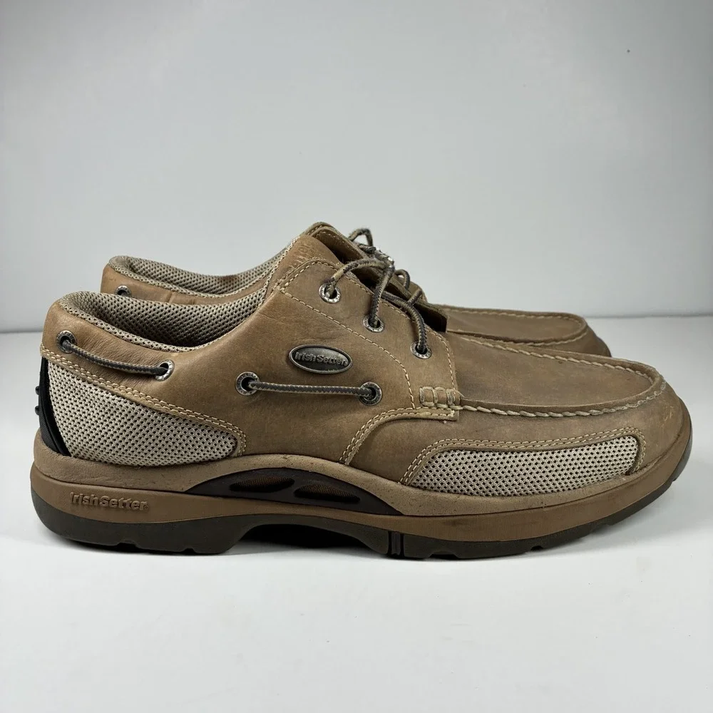 Irish Setter Lakeside 3812 Men's 11.5 Extra Wide Tan Leather Boat Shoes Red Wing